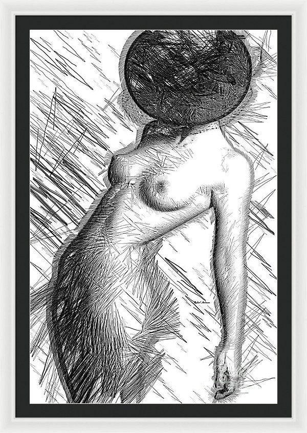 Framed Print - Female Figure Sketch 1266