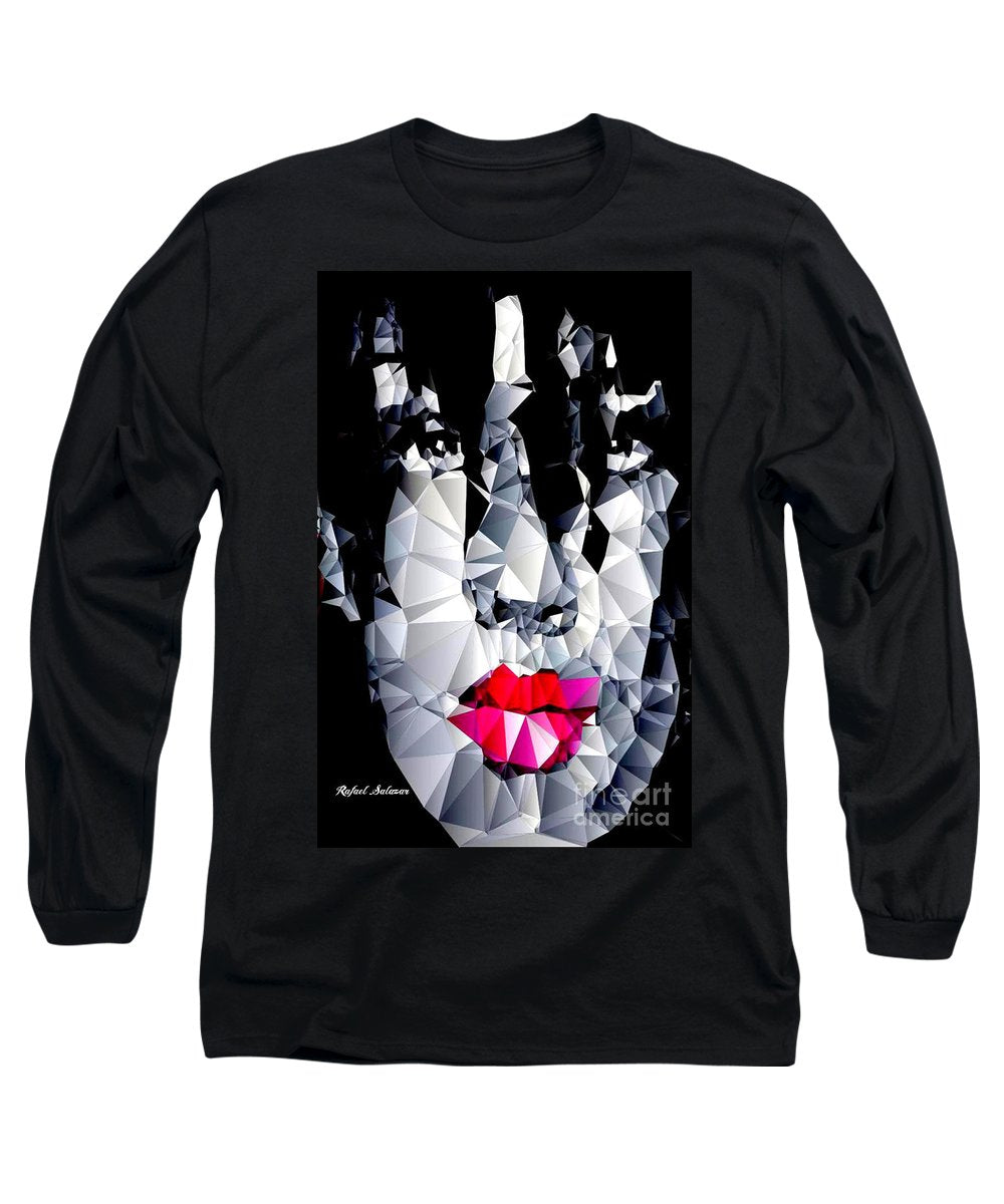 Female Portrait In Black And White - Long Sleeve T-Shirt