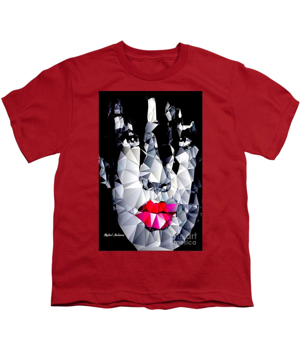 Female Portrait In Black And White - Youth T-Shirt