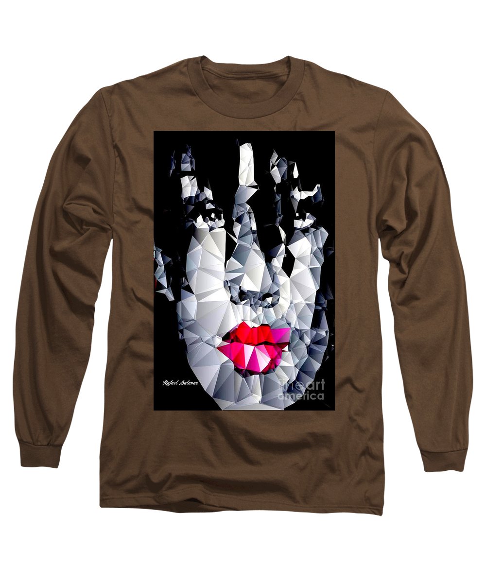 Female Portrait In Black And White - Long Sleeve T-Shirt