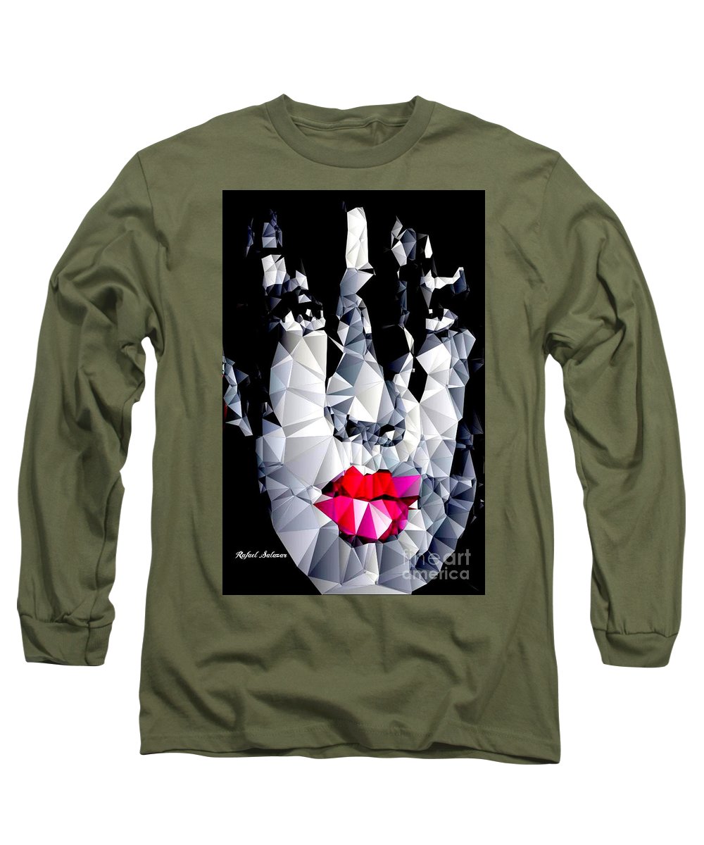 Female Portrait In Black And White - Long Sleeve T-Shirt