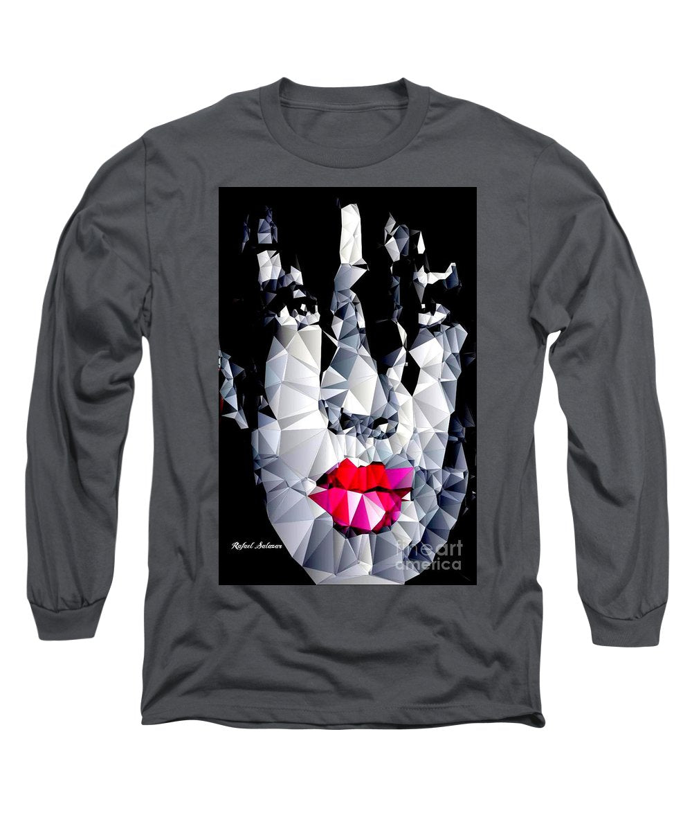 Female Portrait In Black And White - Long Sleeve T-Shirt