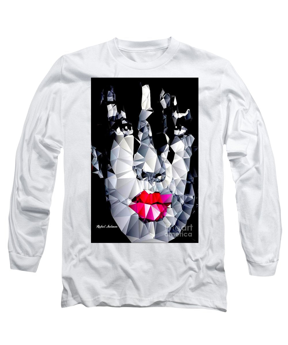 Female Portrait In Black And White - Long Sleeve T-Shirt