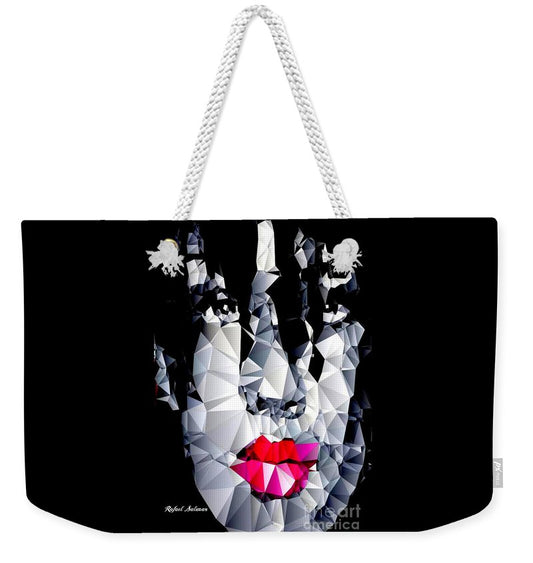 Female Portrait In Black And White - Weekender Tote Bag