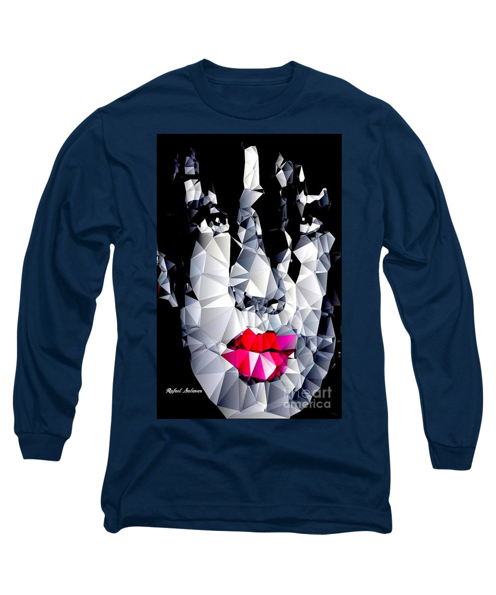 Female Portrait In Black And White - Long Sleeve T-Shirt