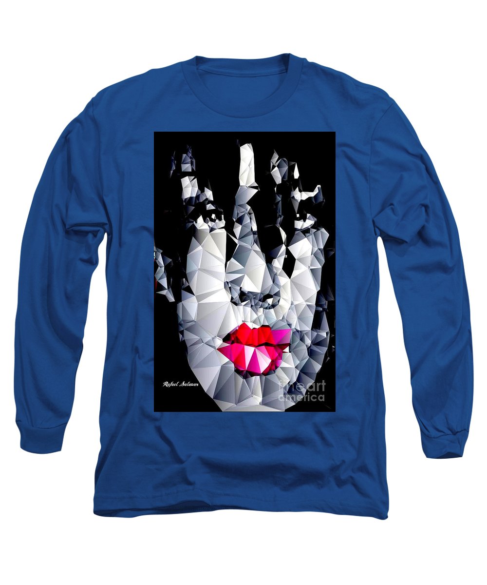 Female Portrait In Black And White - Long Sleeve T-Shirt