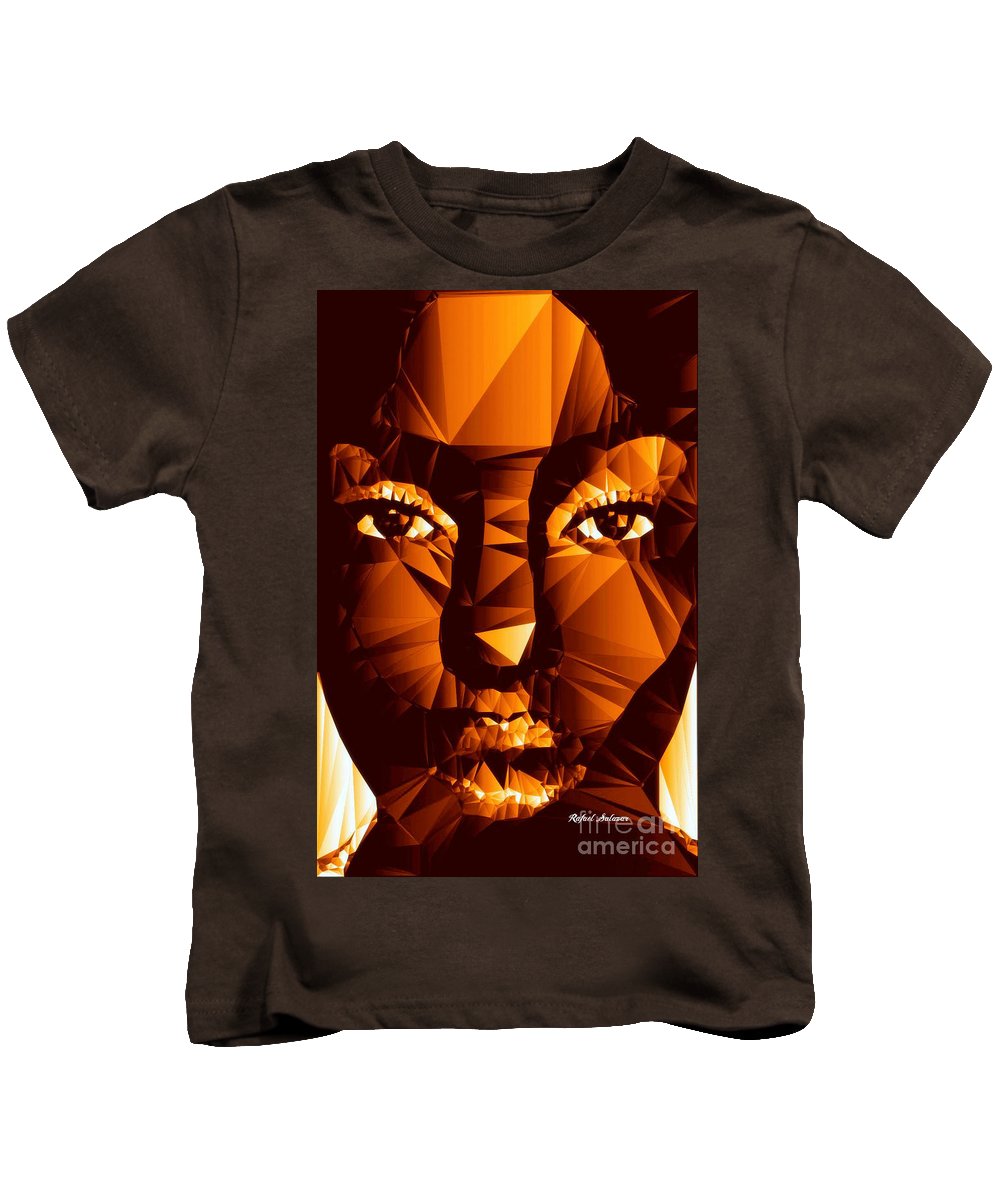 Female Portrait In Brown - Kids T-Shirt