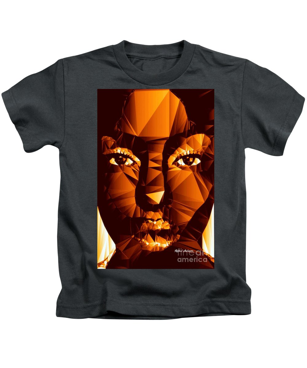 Female Portrait In Brown - Kids T-Shirt