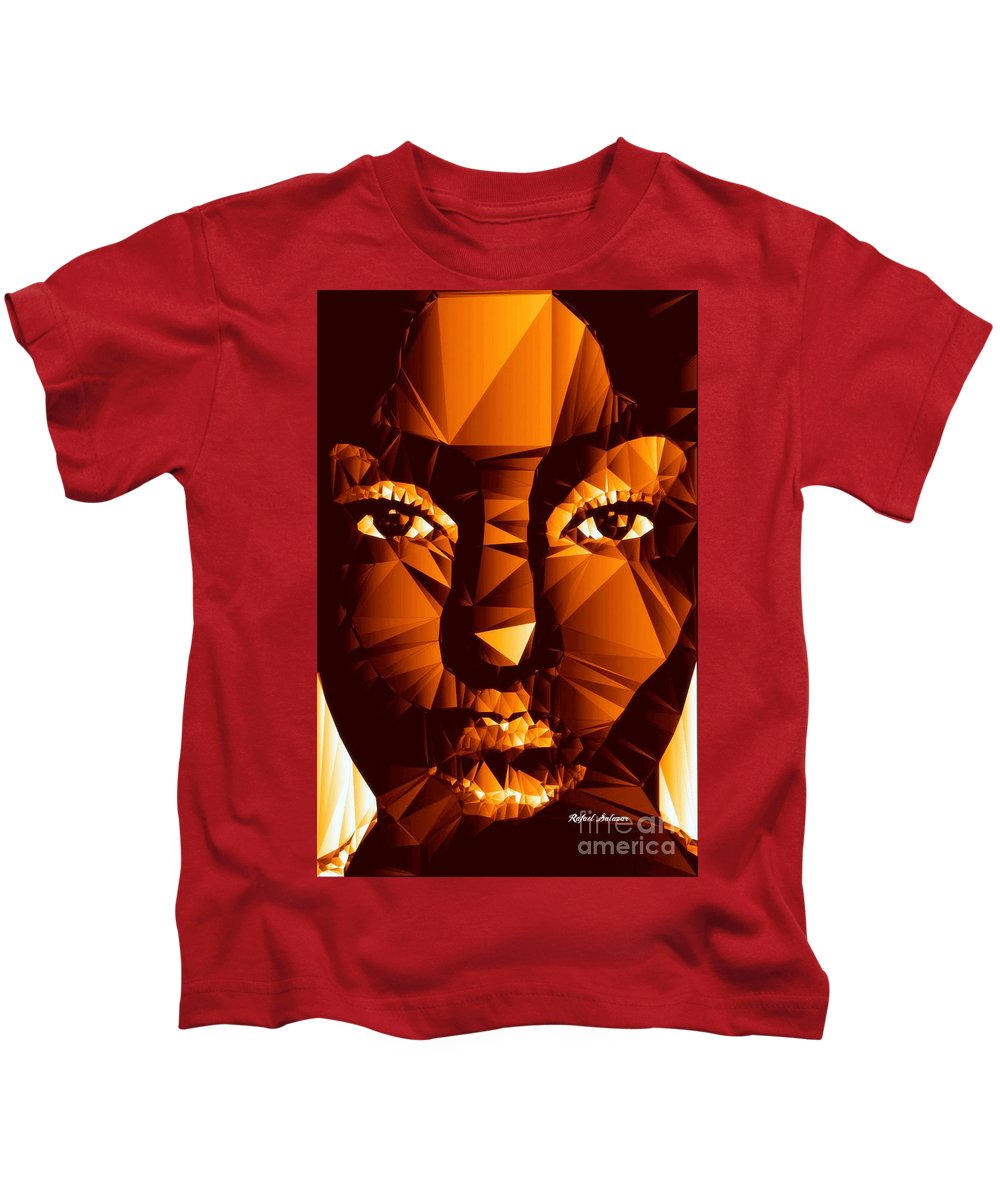 Female Portrait In Brown - Kids T-Shirt