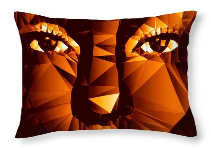 Female Portrait In Brown - Throw Pillow