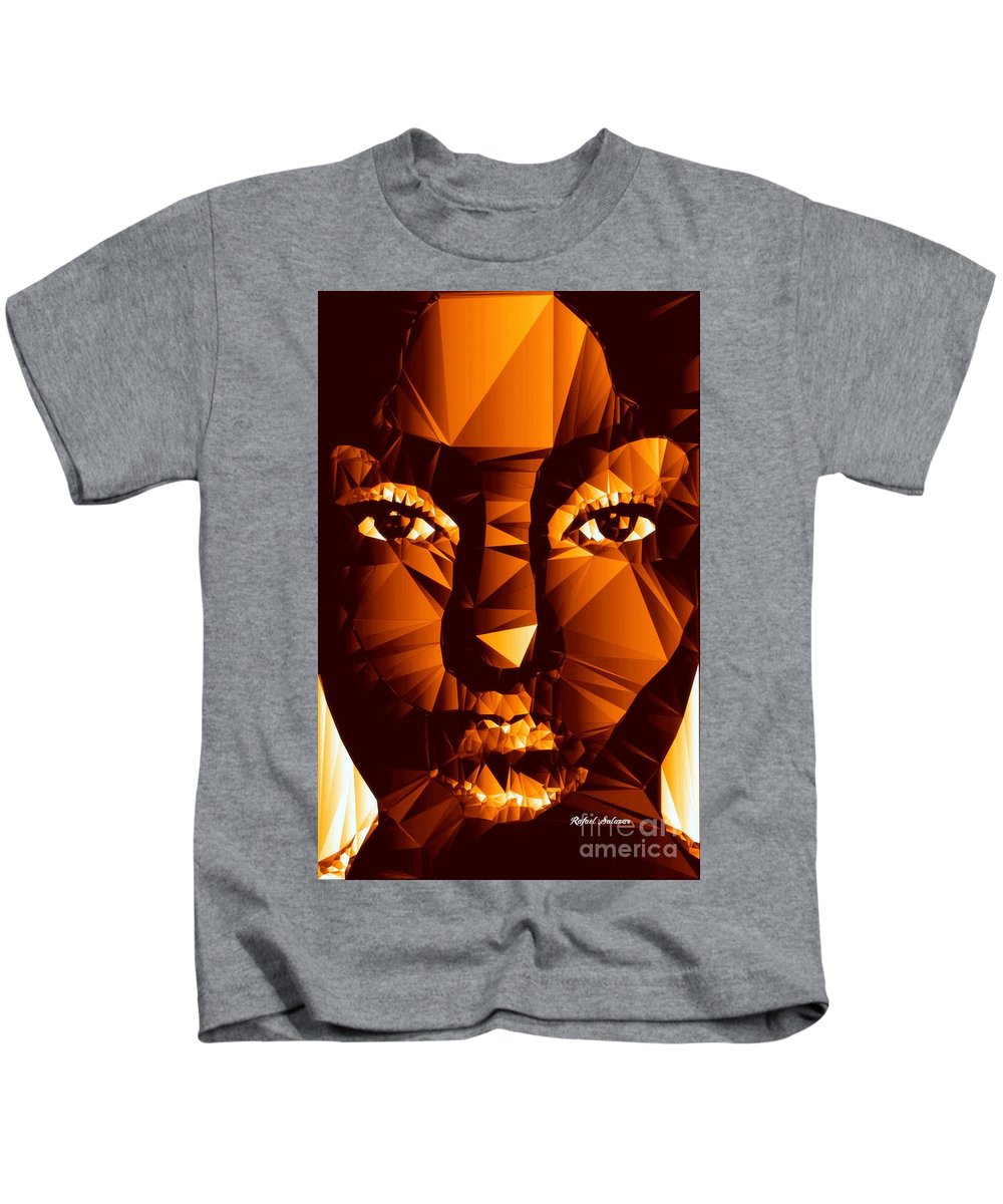 Female Portrait In Brown - Kids T-Shirt