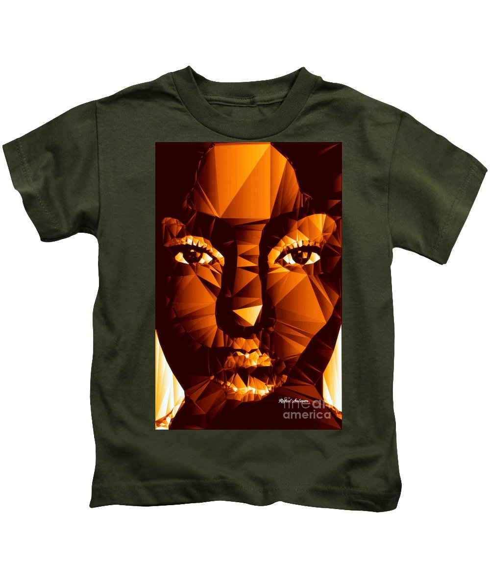 Female Portrait In Brown - Kids T-Shirt