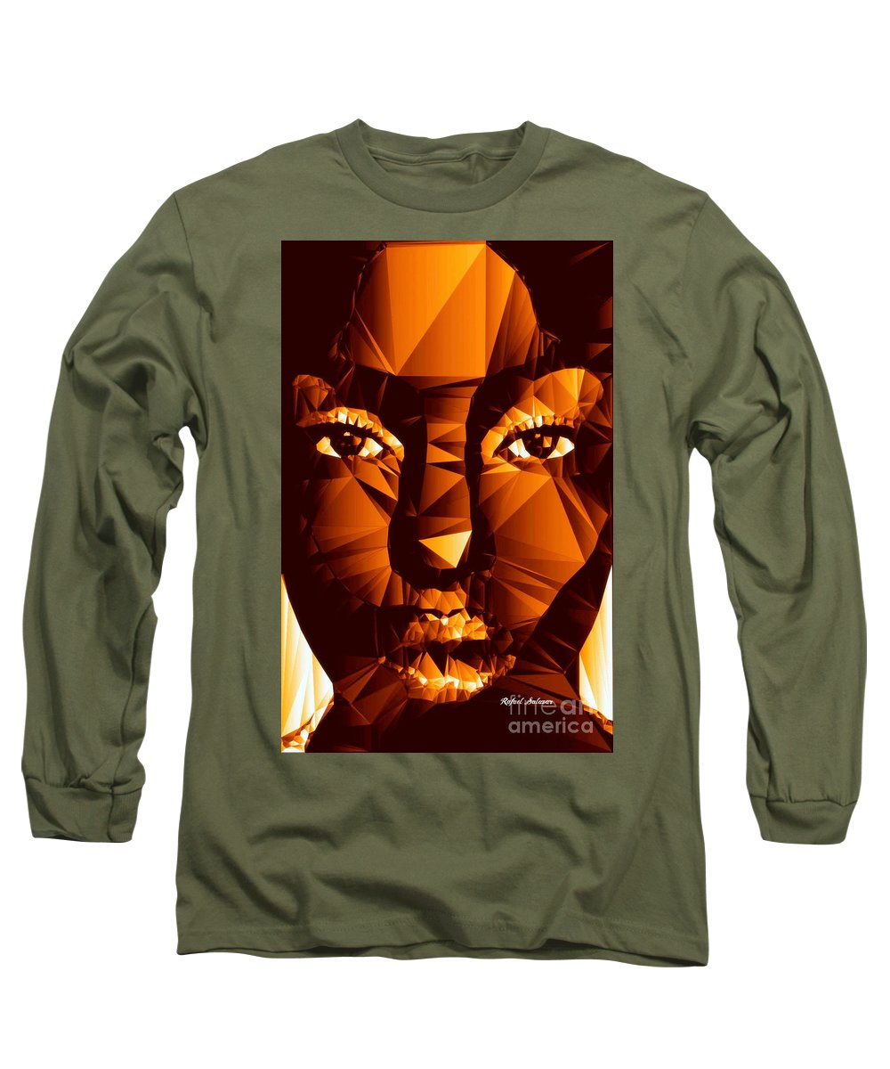 Female Portrait In Brown - Long Sleeve T-Shirt