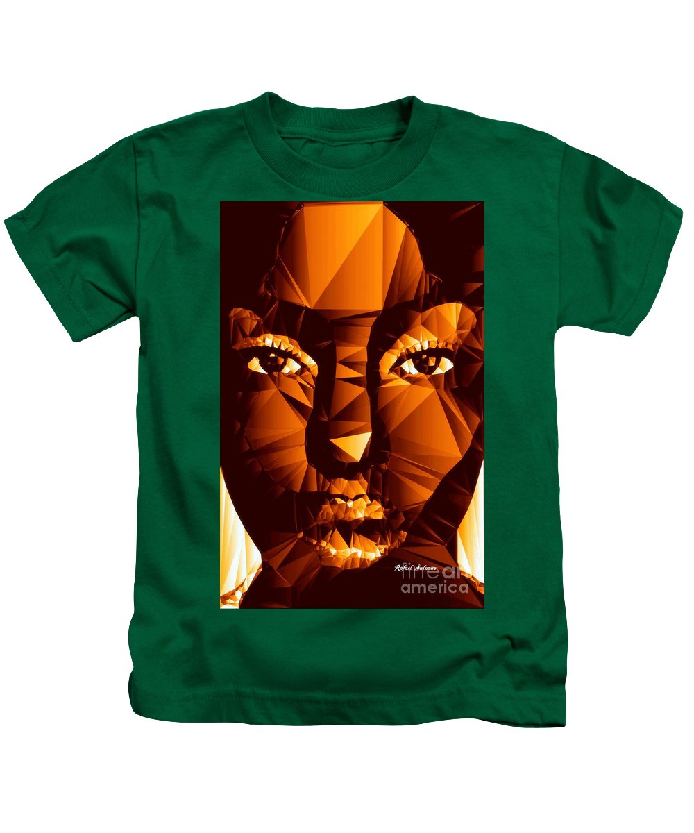 Female Portrait In Brown - Kids T-Shirt