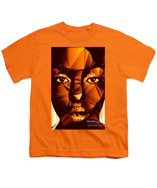 Female Portrait In Brown - Youth T-Shirt
