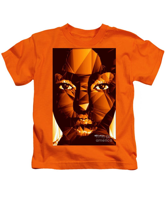 Female Portrait In Brown - Kids T-Shirt