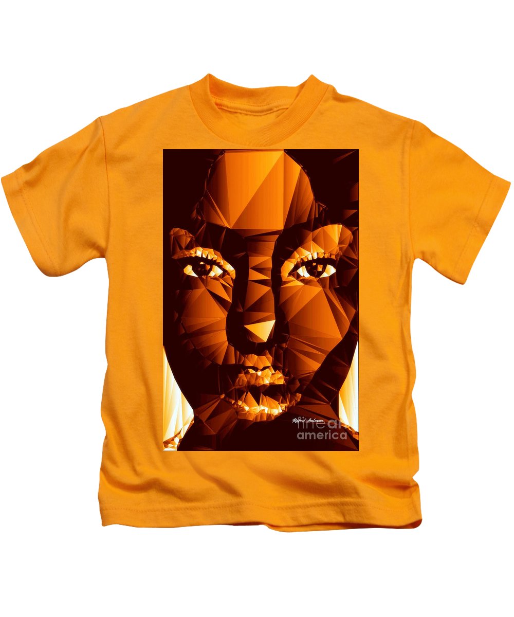 Female Portrait In Brown - Kids T-Shirt