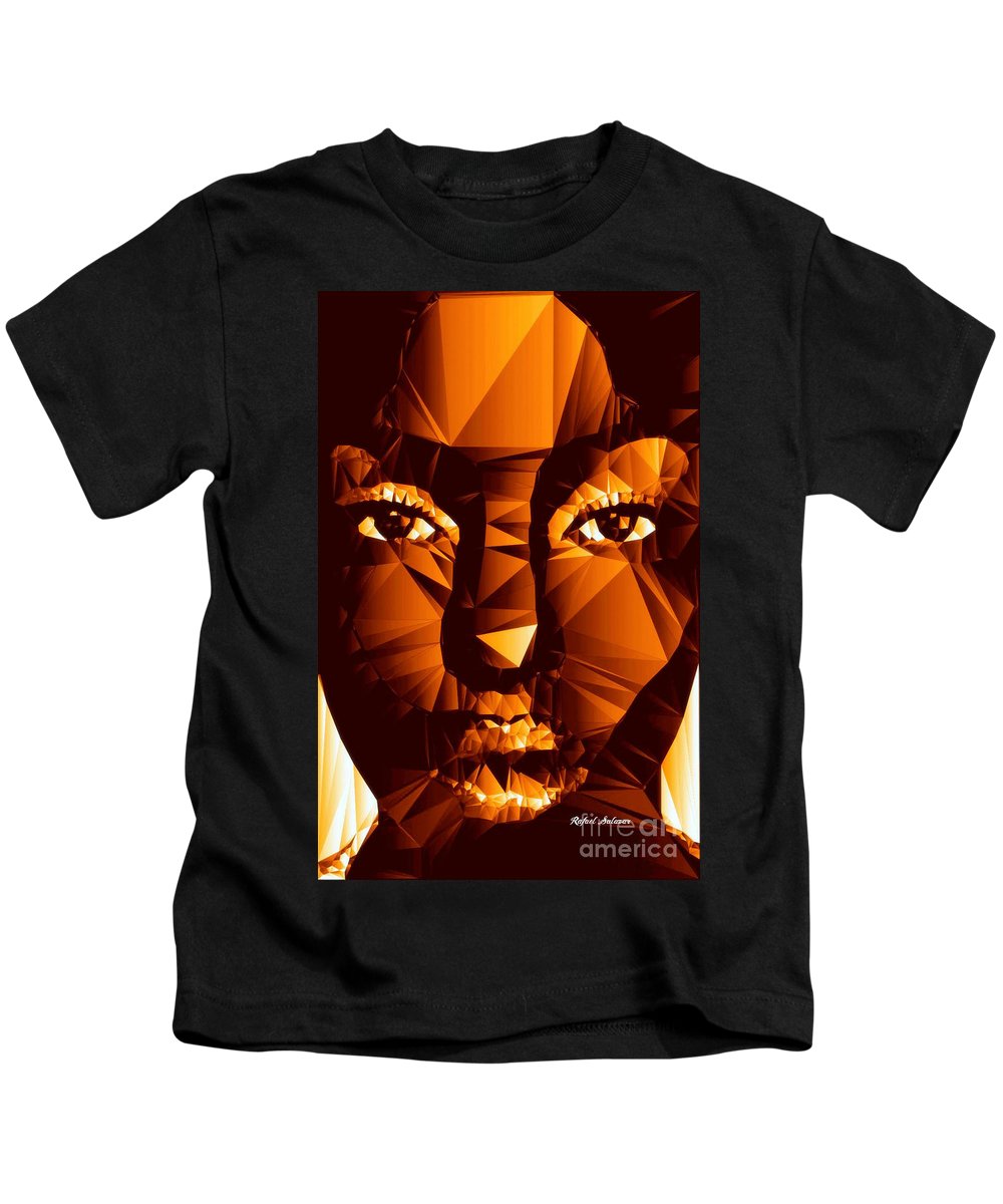 Female Portrait In Brown - Kids T-Shirt