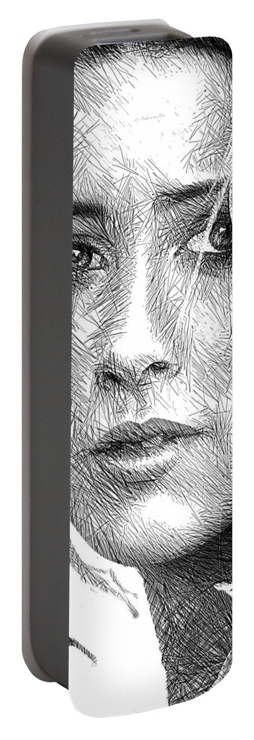 Female Portrait Sketch Drawing 1508 - Portable Battery Charger