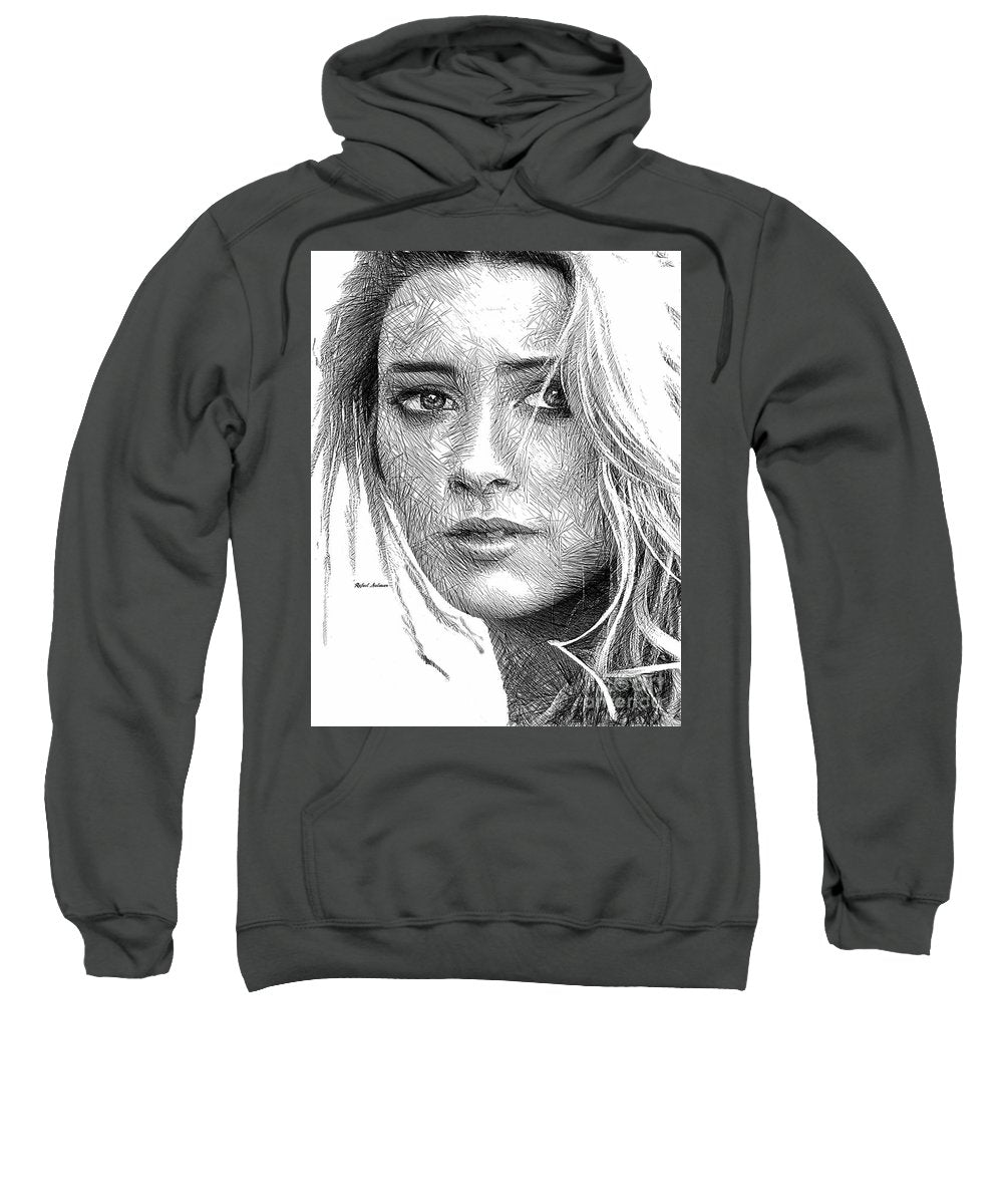 Female Portrait Sketch Drawing 1508 - Sweatshirt