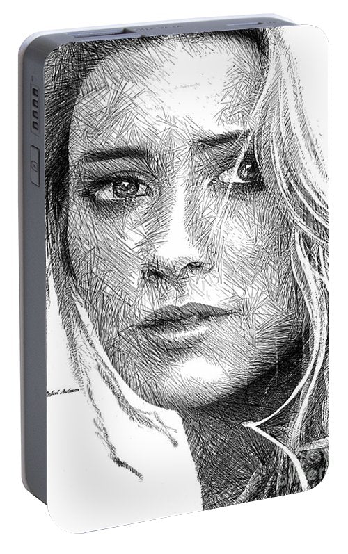 Female Portrait Sketch Drawing 1508 - Portable Battery Charger