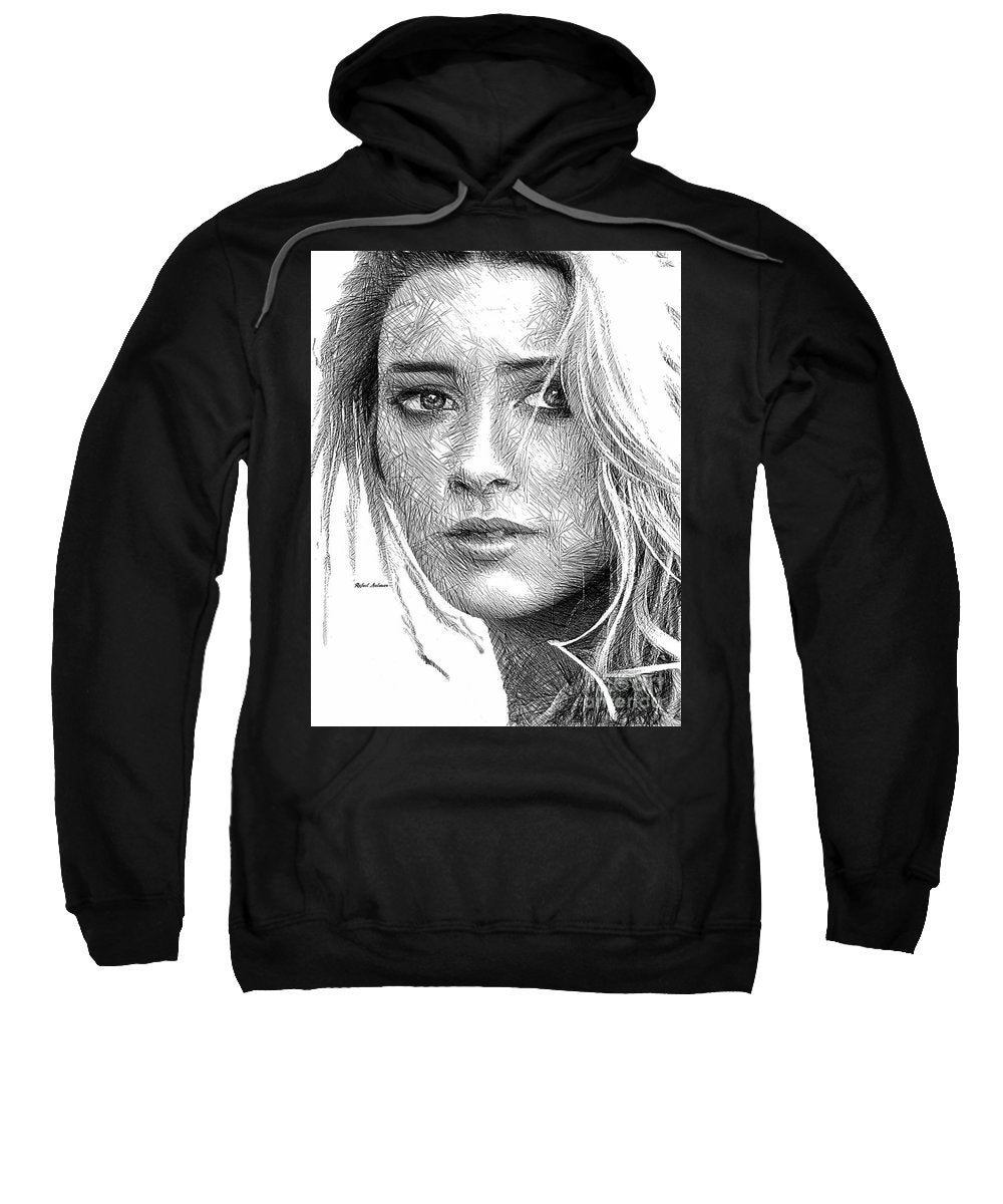 Female Portrait Sketch Drawing 1508 - Sweatshirt