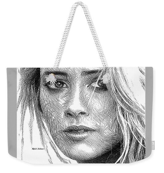 Female Portrait Sketch Drawing 1508 - Weekender Tote Bag