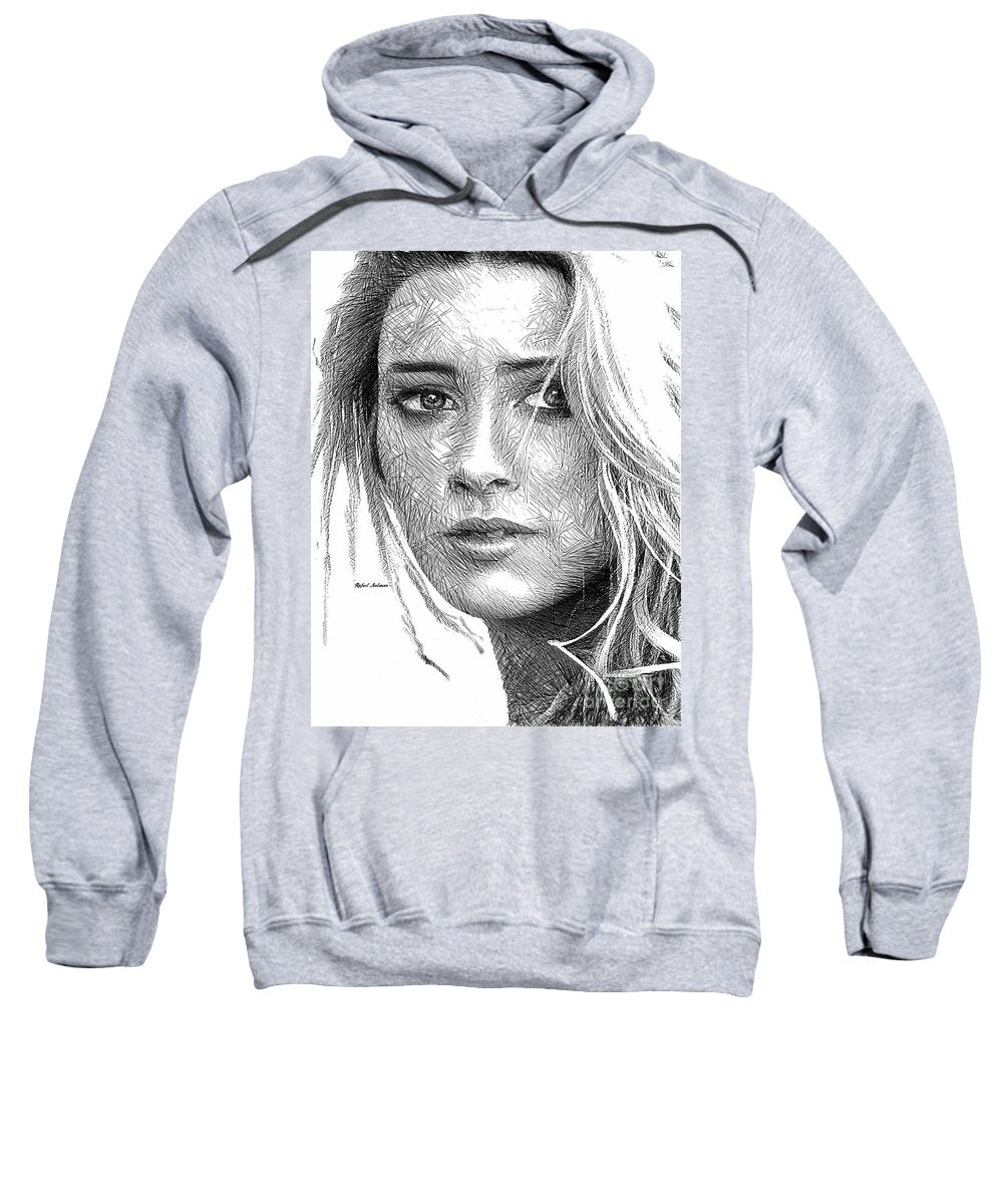 Female Portrait Sketch Drawing 1508 - Sweatshirt