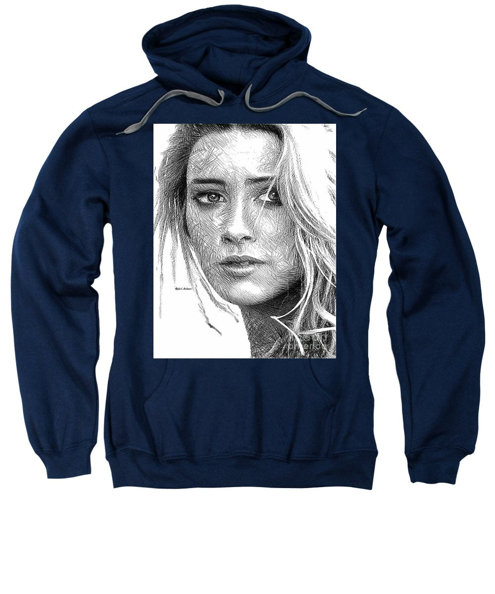 Female Portrait Sketch Drawing 1508 - Sweatshirt