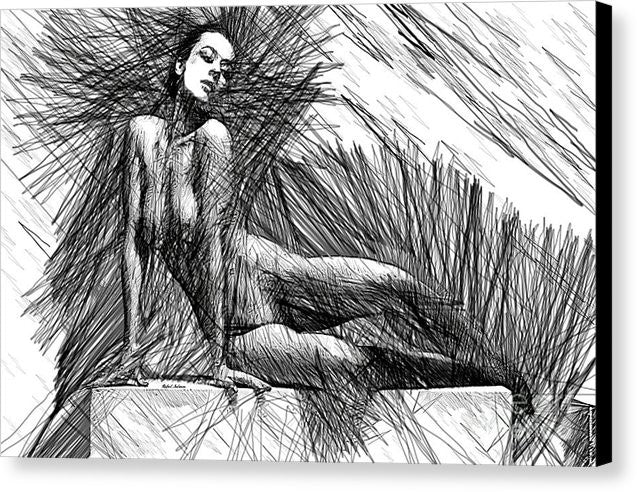 Impression sur toile - Pose féminine pour dessin en studio 1447