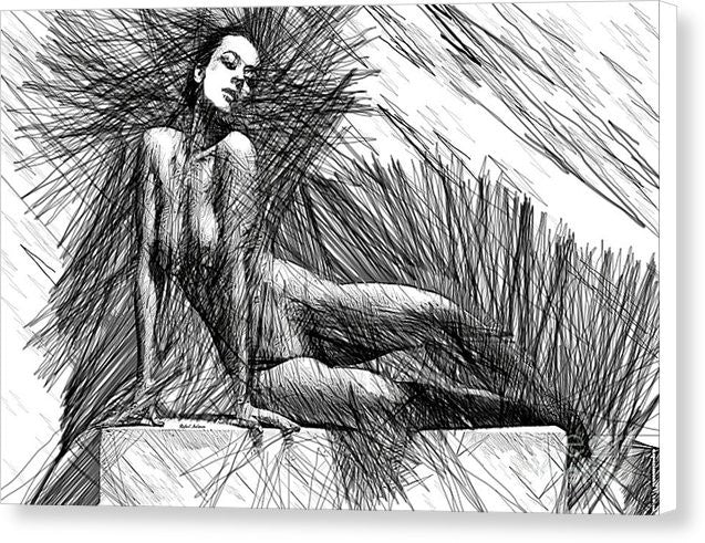 Impression sur toile - Pose féminine pour dessin en studio 1447