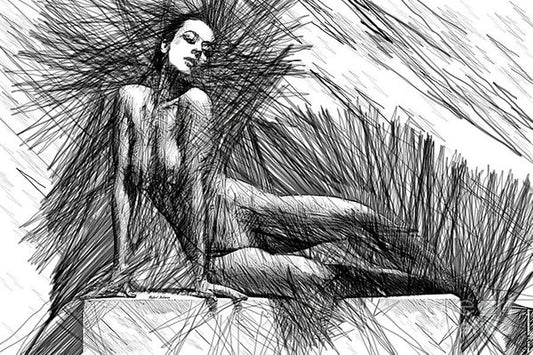 Art Print - Female Pose For Studio Drawing 1447