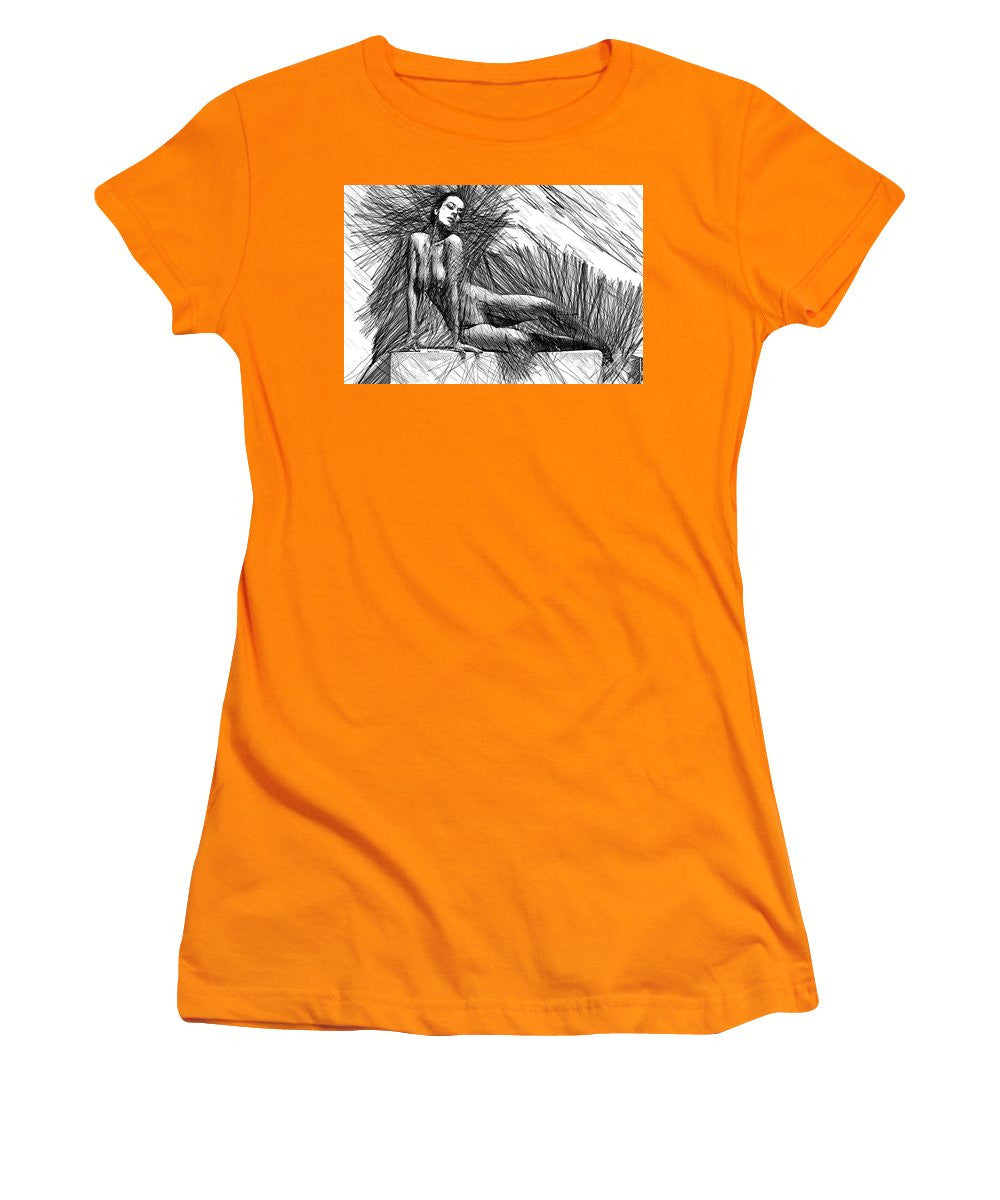 Women's T-Shirt (Junior Cut) - Female Pose For Studio Drawing 1447