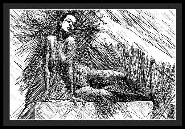 Framed Print - Female Pose For Studio Drawing 1447