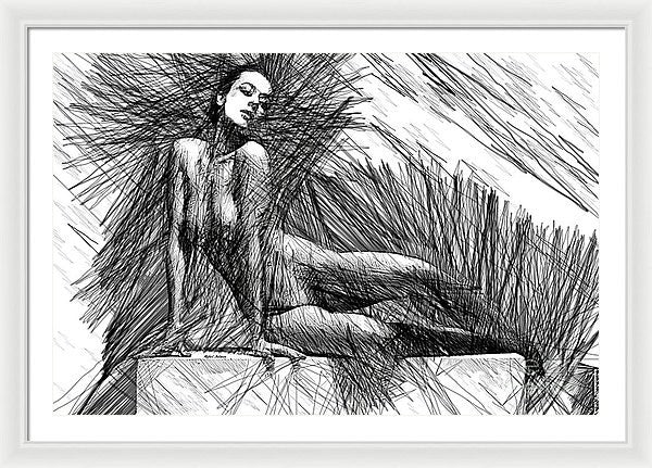 Framed Print - Female Pose For Studio Drawing 1447