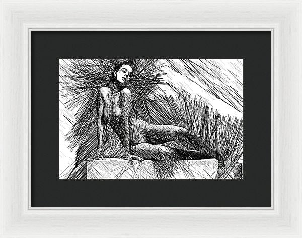 Framed Print - Female Pose For Studio Drawing 1447