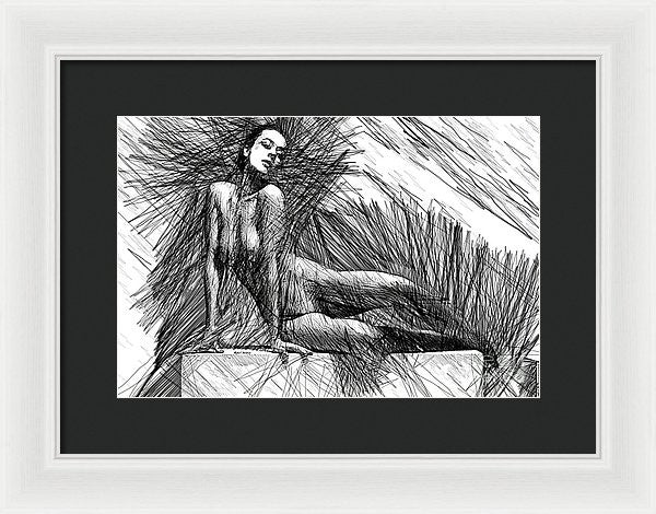 Framed Print - Female Pose For Studio Drawing 1447