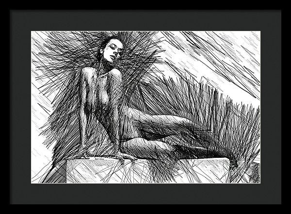 Framed Print - Female Pose For Studio Drawing 1447