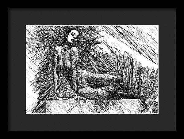 Framed Print - Female Pose For Studio Drawing 1447