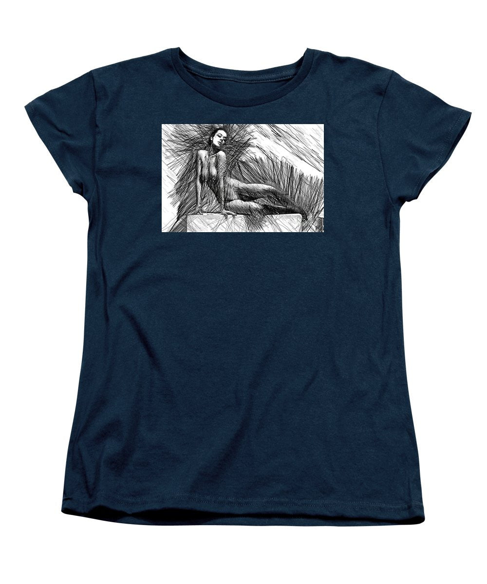Women's T-Shirt (Standard Cut) - Female Pose For Studio Drawing 1447