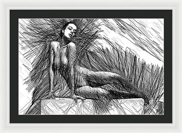 Framed Print - Female Pose For Studio Drawing 1447