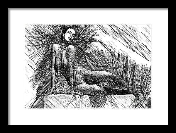 Framed Print - Female Pose For Studio Drawing 1447