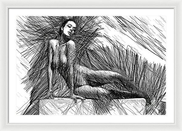 Framed Print - Female Pose For Studio Drawing 1447