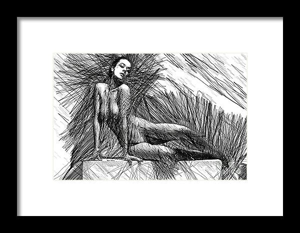 Framed Print - Female Pose For Studio Drawing 1447