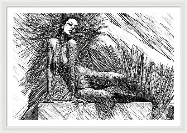 Framed Print - Female Pose For Studio Drawing 1447