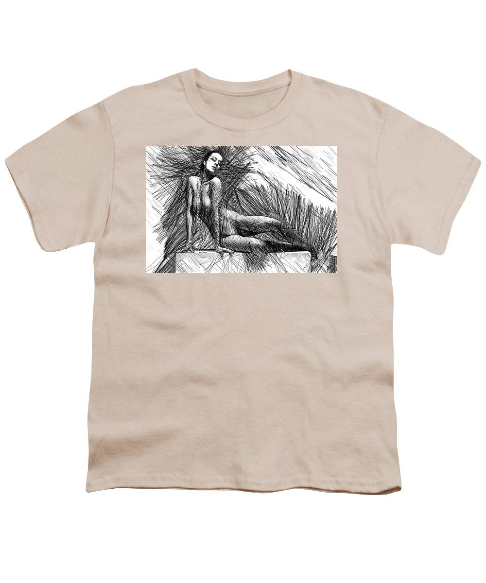 Youth T-Shirt - Female Pose For Studio Drawing 1447