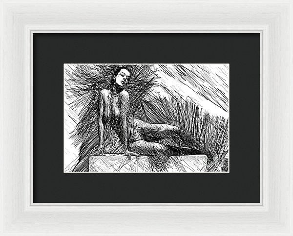 Framed Print - Female Pose For Studio Drawing 1447