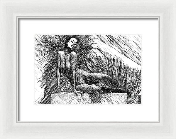 Framed Print - Female Pose For Studio Drawing 1447