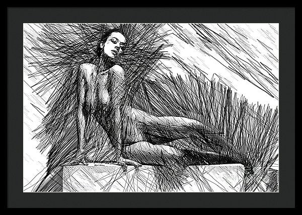 Framed Print - Female Pose For Studio Drawing 1447