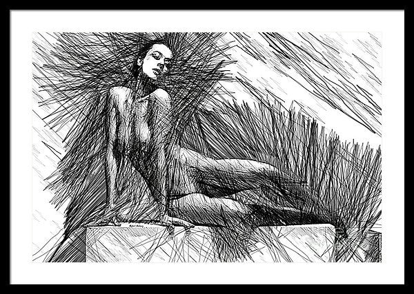 Framed Print - Female Pose For Studio Drawing 1447